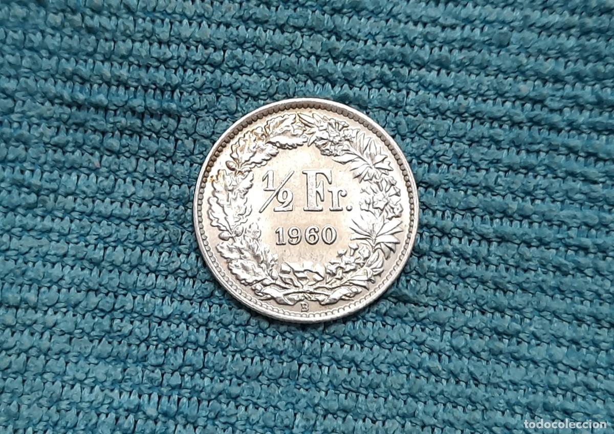 Monedas antiguas de Europa: Suiza, 1/2 Frank 1960