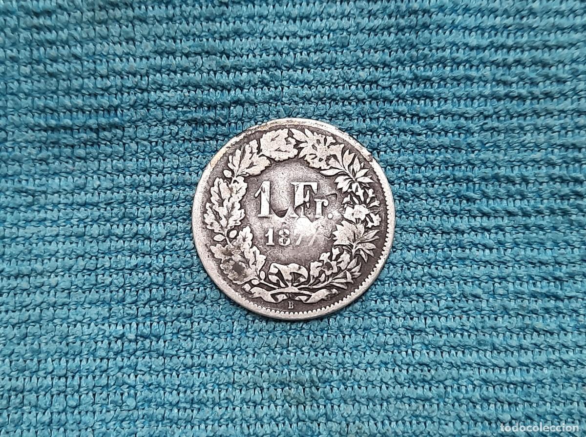 Monedas antiguas de Europa: Suiza, 1 Frank 1877.