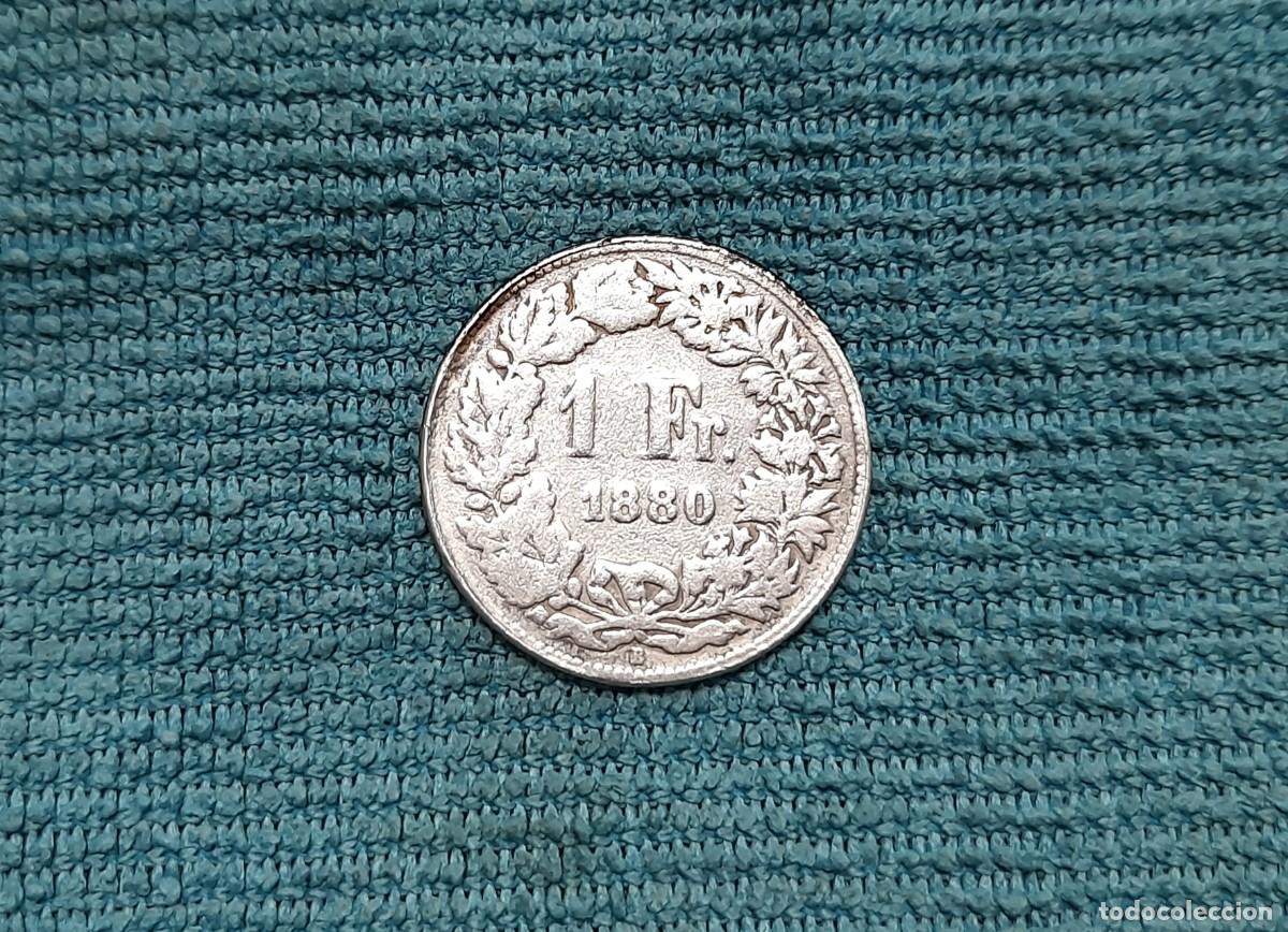 Monedas antiguas de Europa: Suiza, 1 Frank 1880, Rara