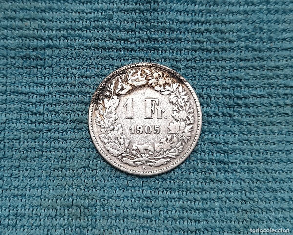 Monedas antiguas de Europa: Suiza, 1 Frank 1905.