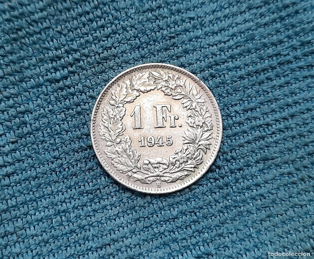 Monedas antiguas de Europa: Suiza, 1 Frank 1945.