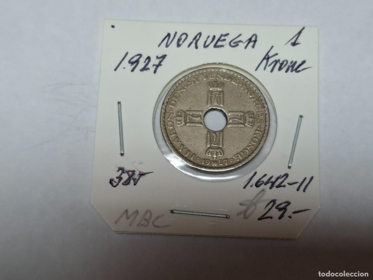 Monedas antiguas de Europa: 1 KRONE de 1927 KM 385 NORUEGA en MBC