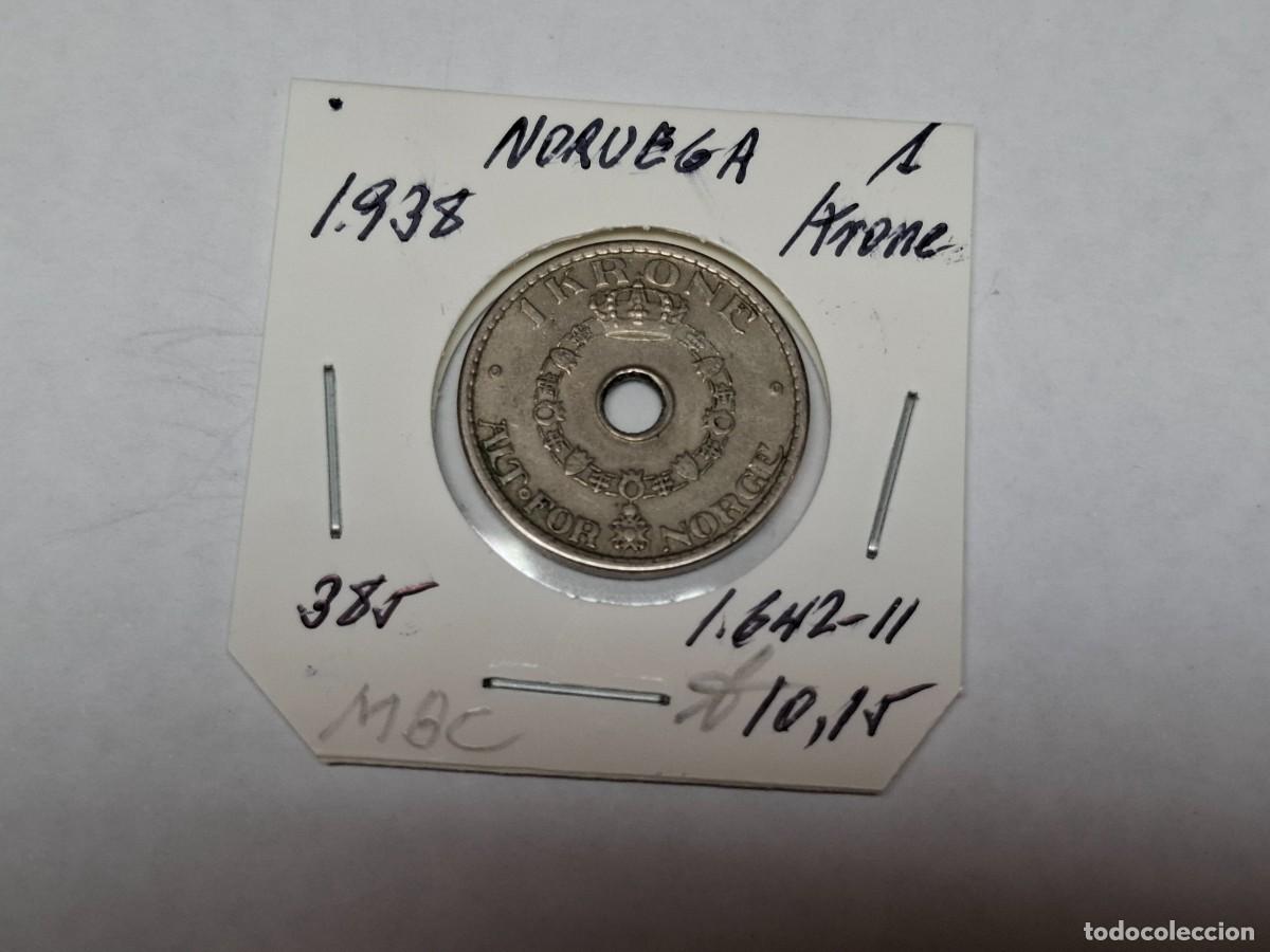 Monedas antiguas de Europa: 1 KRONE de 1938 KM 385 NORUEGA en MBC