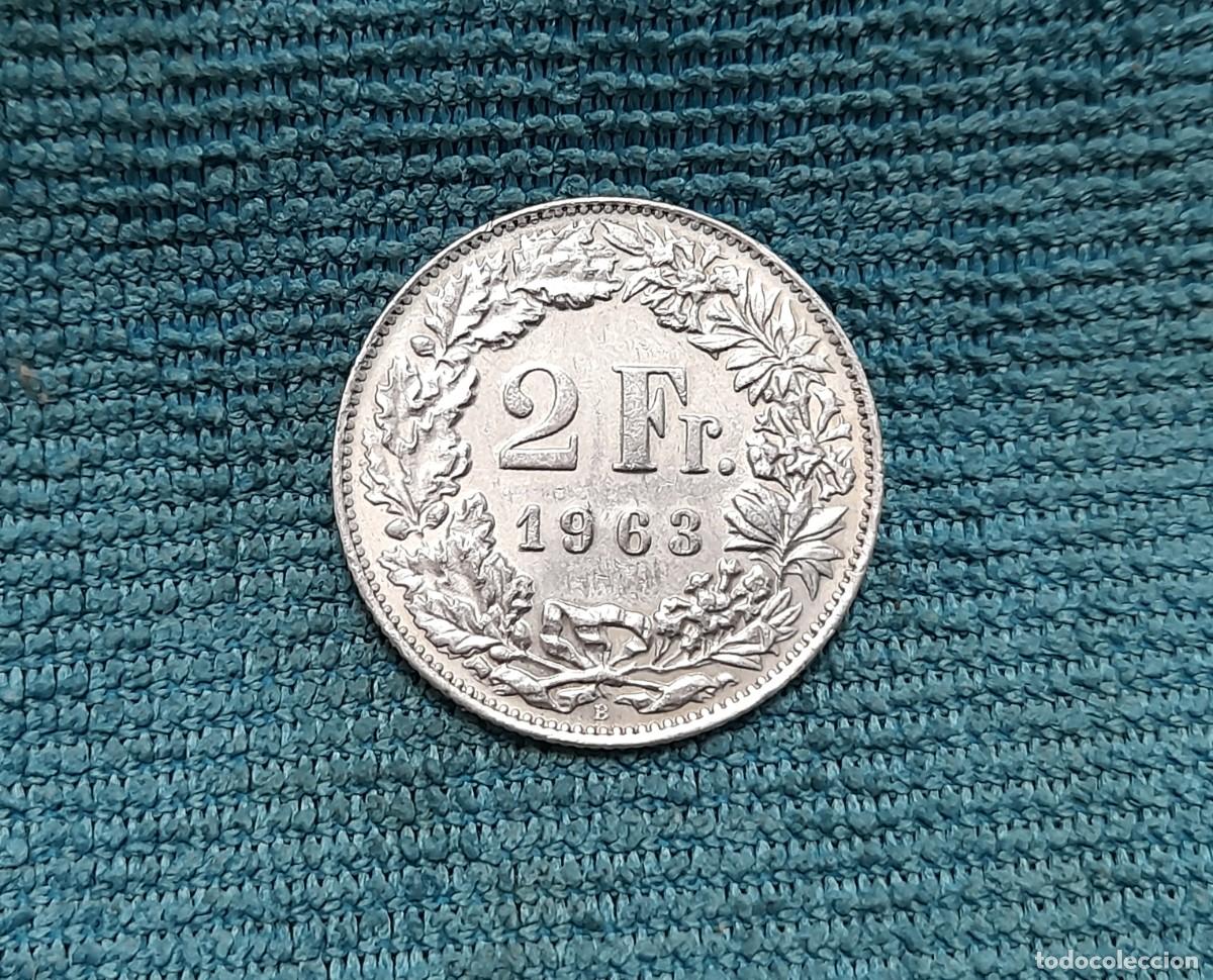 Monedas antiguas de Europa: Suiza, 2 Francs 1963