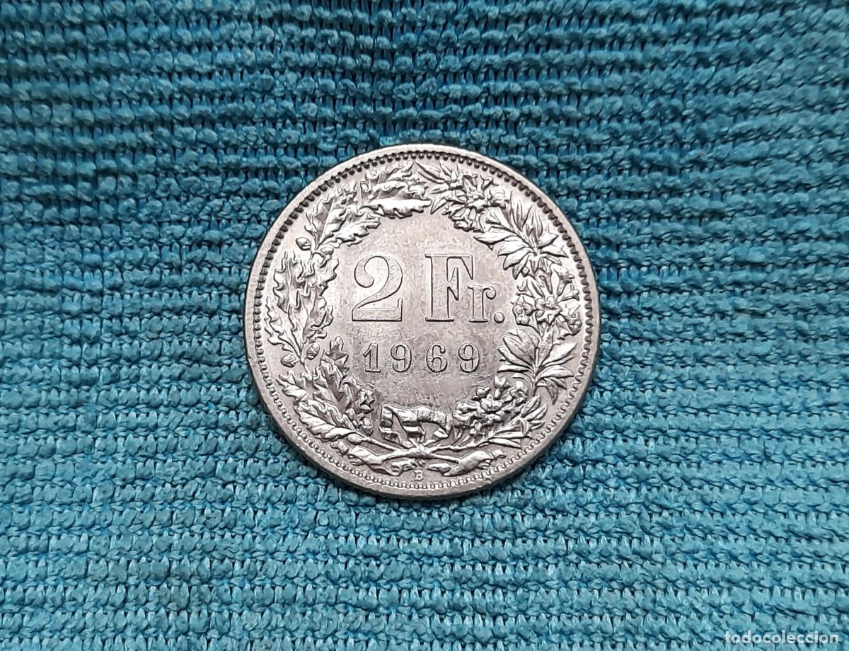 Monedas antiguas de Europa: Suiza, 2 Francs 1969