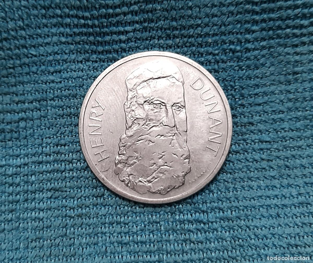 Monedas antiguas de Europa: Suiza, 5 Francs 1978, Emisi&oacute;n conmemorativa 150 aniversario del nacimiento de Henry Dunant