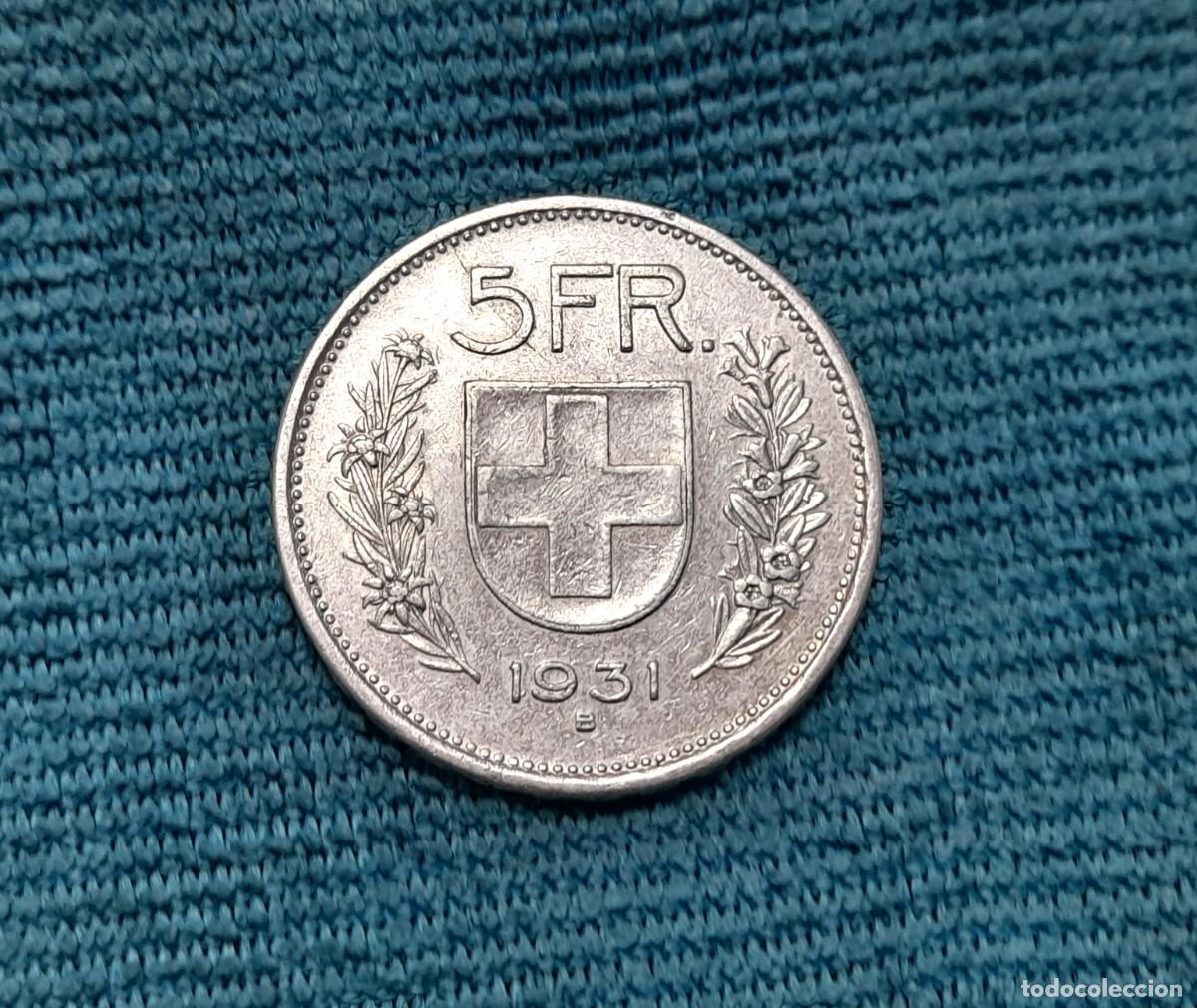 Monedas antiguas de Europa: Suiza, 5 Francs 1931