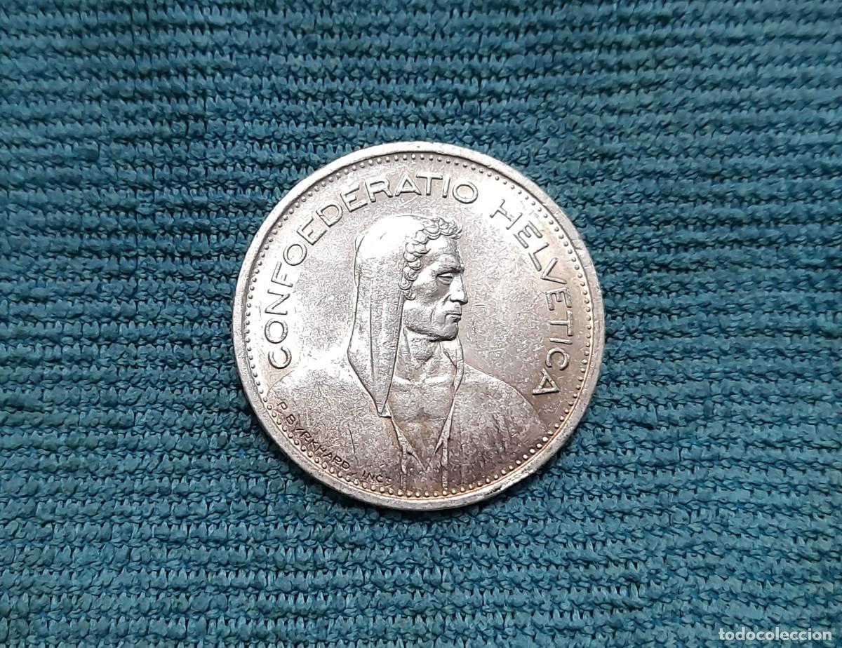 Monedas antiguas de Europa: Suiza, 5 Francs 1954 - Foto 2