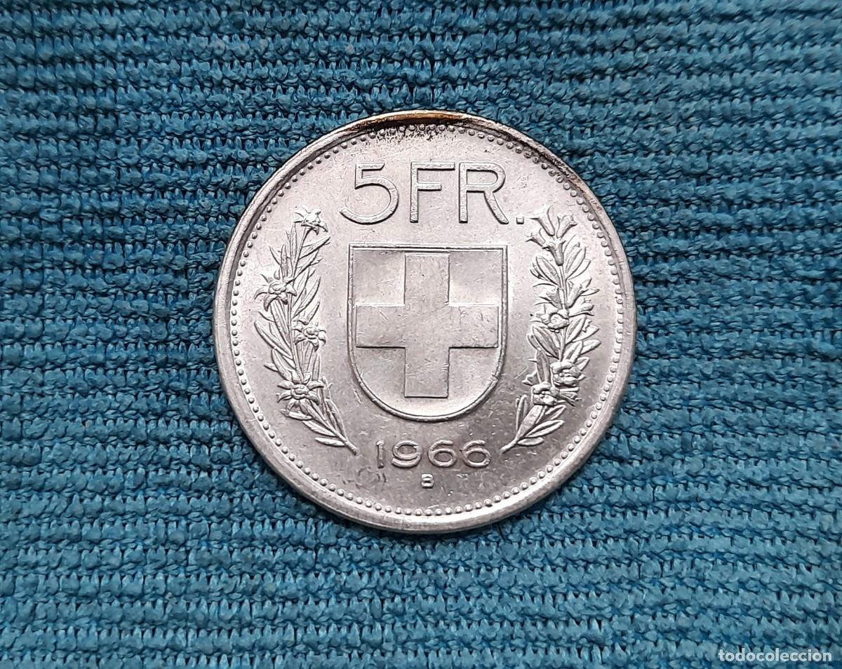 Monedas antiguas de Europa: Suiza, 5 Francs 1966