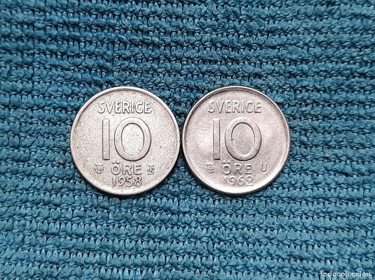 Monedas antiguas de Europa: Suecia, 2 x 10 Ore 1958 y 1962