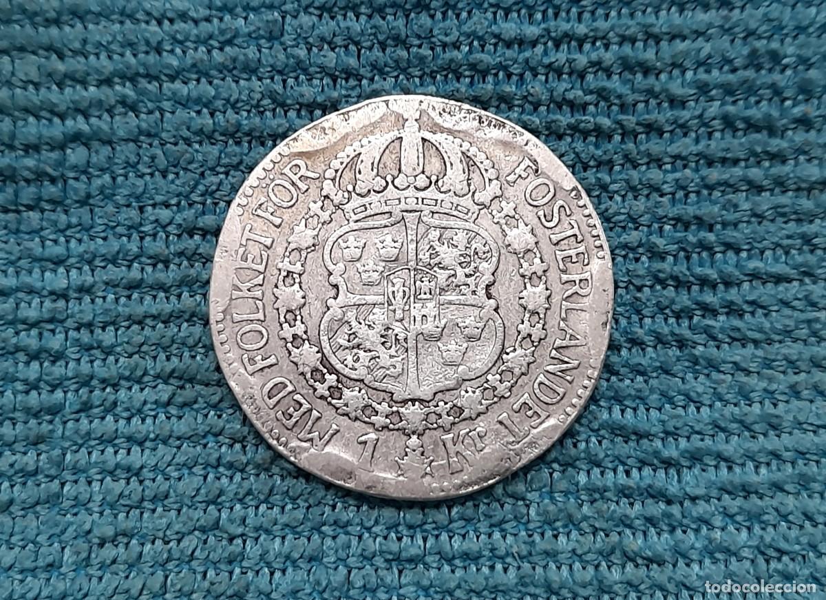 Monedas antiguas de Europa: Suecia, Gustaf V, 1 Krona 1914. RARA