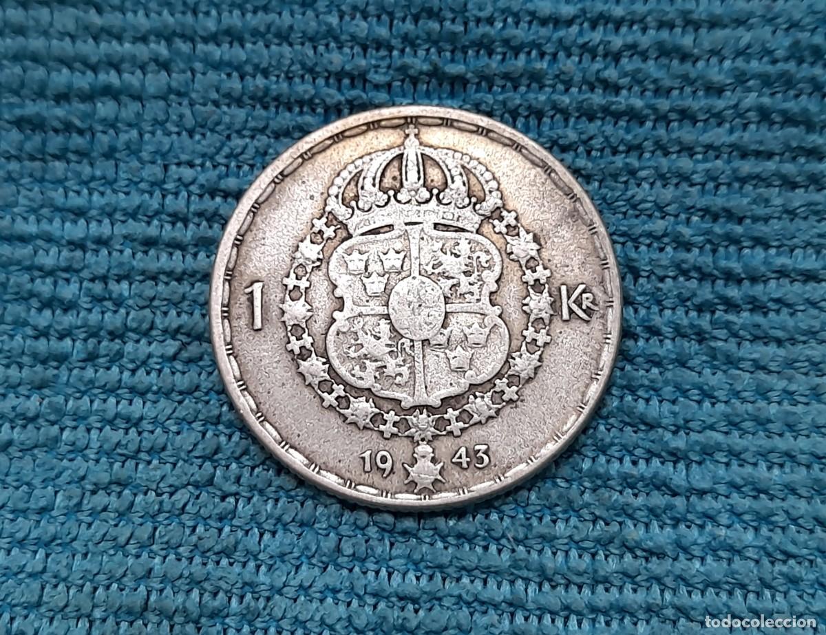 Monedas antiguas de Europa: Suecia, Gustaf V, 1 Krona 1943