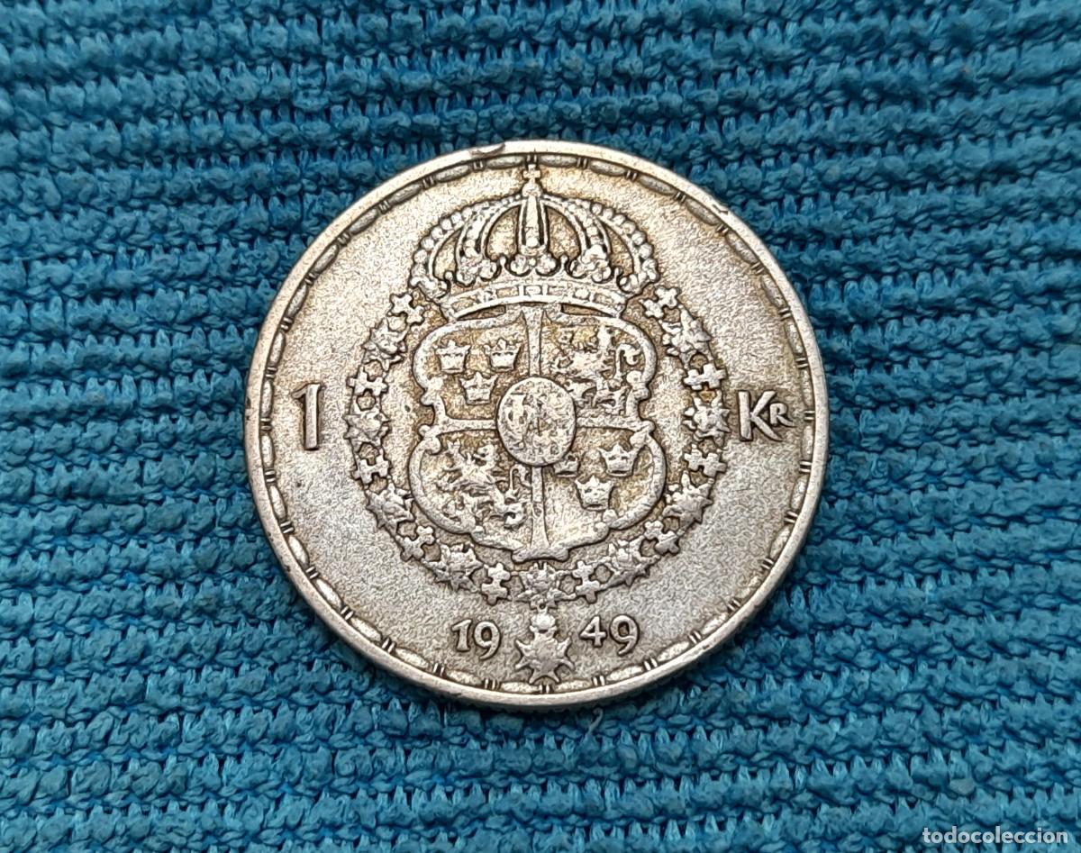 Monedas antiguas de Europa: Suecia, Gustaf V, 1 Krona 1949