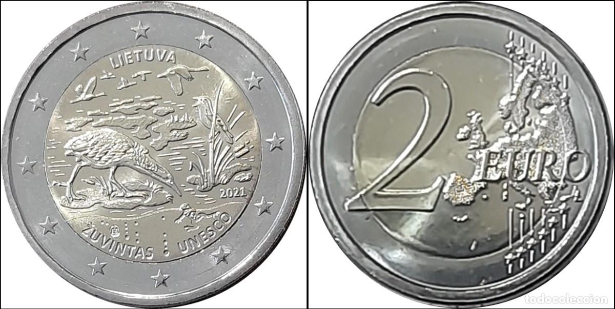 Monedas antiguas de Europa: 2 EUROS LITUANIA Biosfera de Žuvintas 2021
