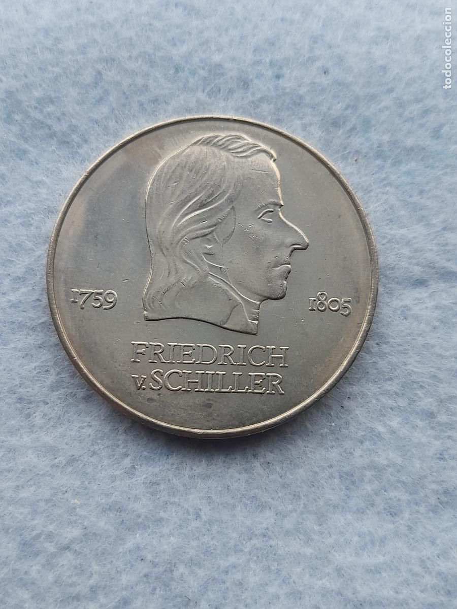 Alte M&uuml;nzen aus Europa: Alemania. 20 Marcos. Friedrich V. Schiller. A&ntilde;o 1972 A. Sin Circular.