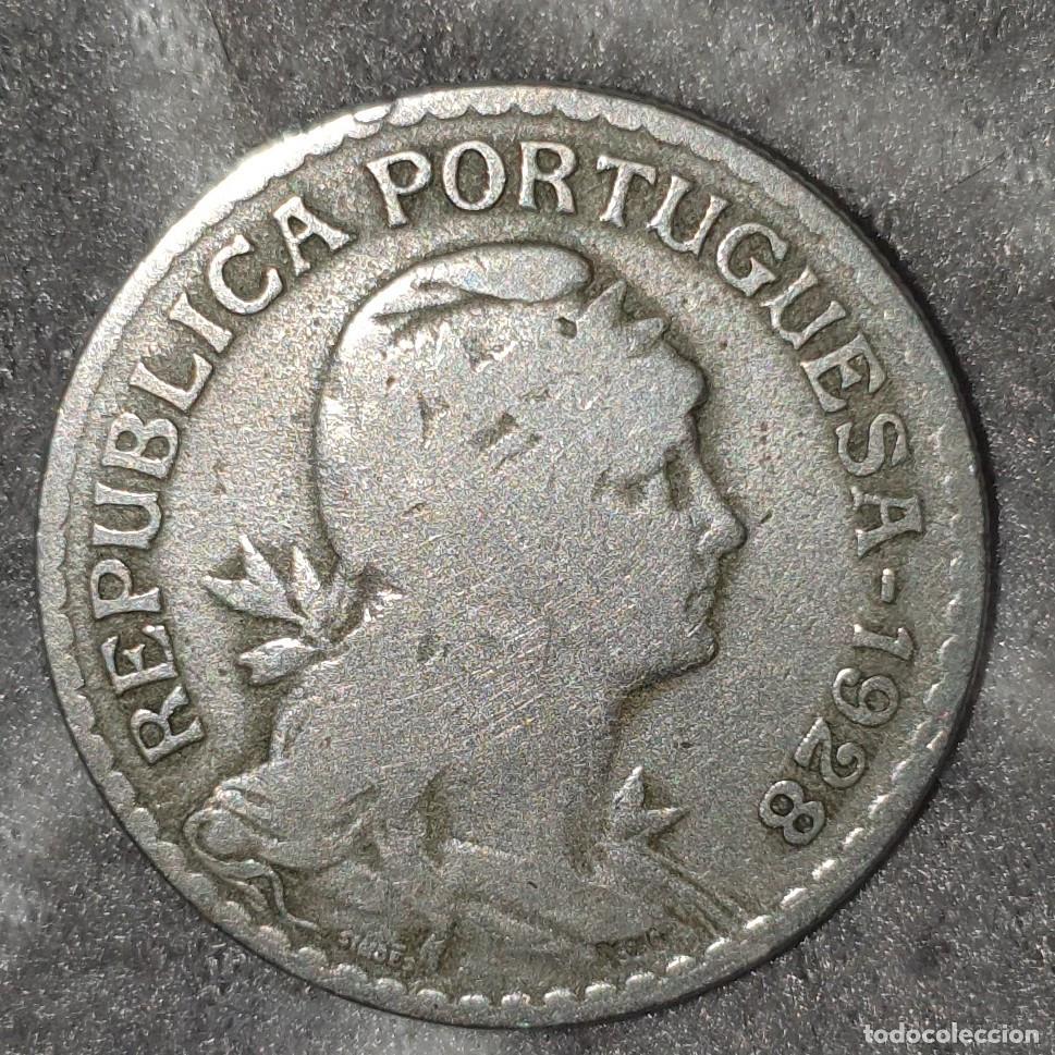 Monedas antiguas de Europa: Moeda 1 Escudo 1928 Portugal &ndash; Rep&uacute;blica Portuguesa &ndash; Numism&aacute;tica Antiga