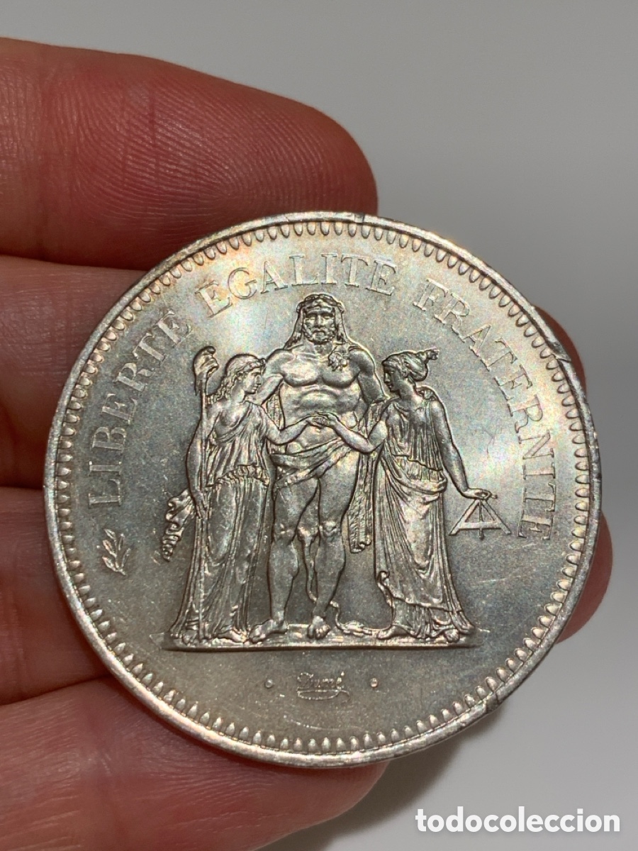 Monedas antiguas de Europa: 50 Francos plata 1976 - Foto 2