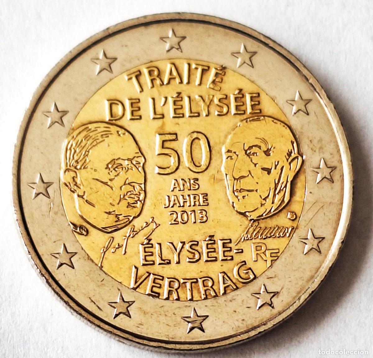 Monedas antiguas de Europa: FRANCIA - MONEDA CONMEMORATIVA DE 2 EUROS DEL A&Ntilde;O 2013 - TRATADO DEL ELISEO - MUY BIEN CONSERVADA