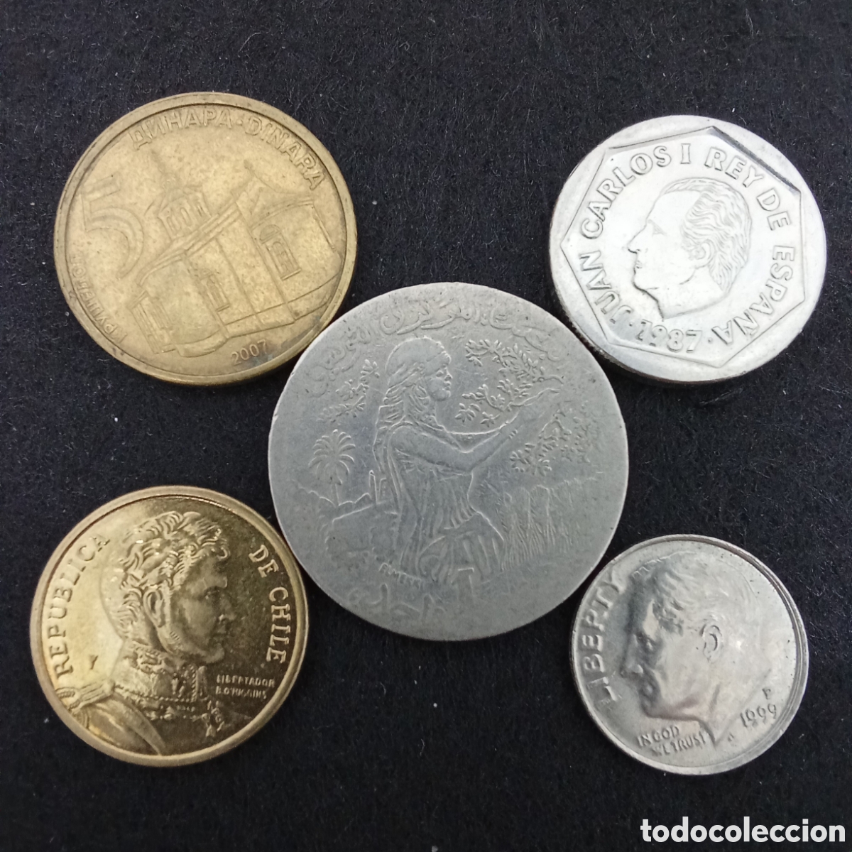 Monedas antiguas de Europa: Lote 5 monedas distintas internacionales