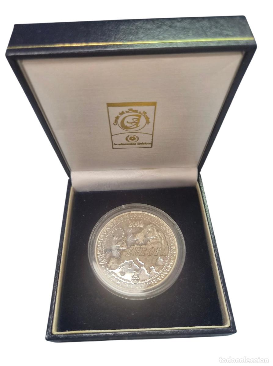 Monedas antiguas de Europa: EUROPA. CONMEMORATIVA A LA DESAPARICION DE LAS MONEDAS EUROPEAS. Onza Troy PLATA. 2002