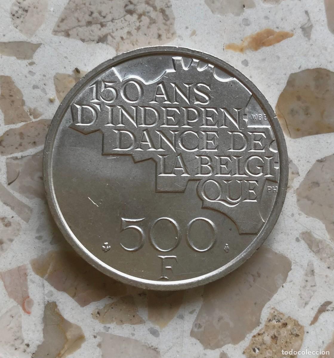 Monedas antiguas de Europa: Moneda de plata 500 Francs B&eacute;lgica &ndash; 150 ans d&rsquo;ind&eacute;pendance (1830&ndash;1980)