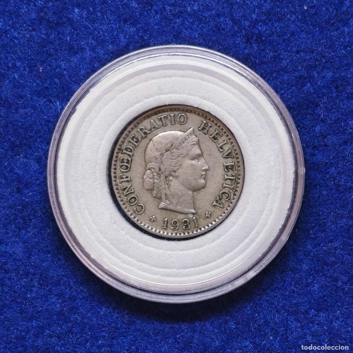 Moedas antigas da Europa: 10 RAPPEN DE LA FEDERACION SUIZA. A&Ntilde;OS 1931. B.C.