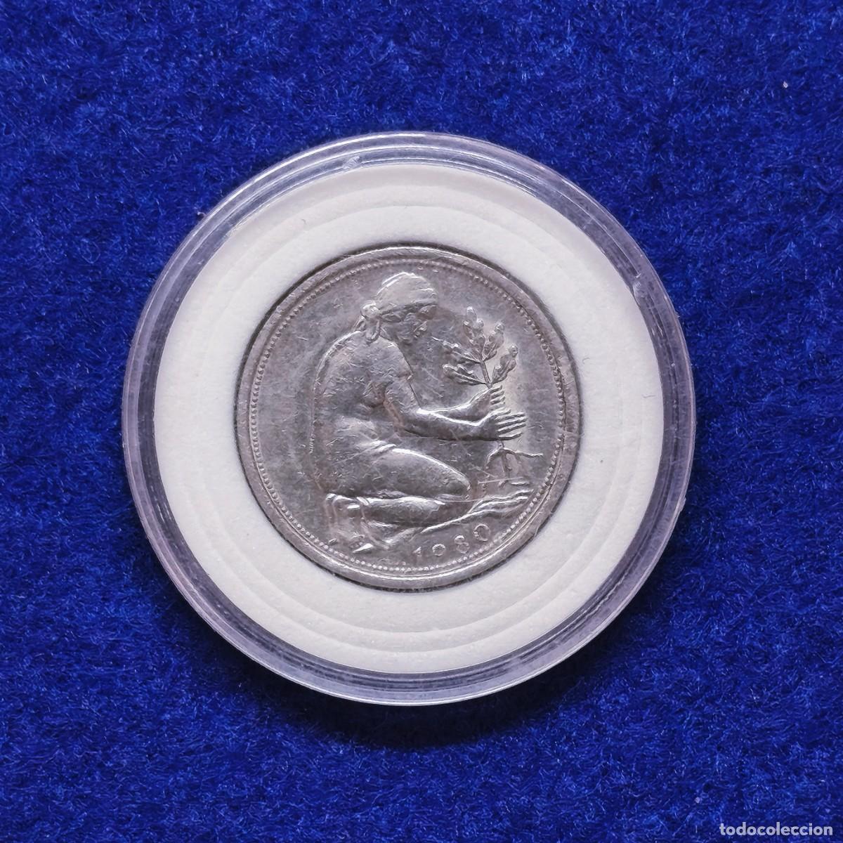 Moedas antigas da Europa: 50 PFENNIG 1960-F BRD ALEMANIA