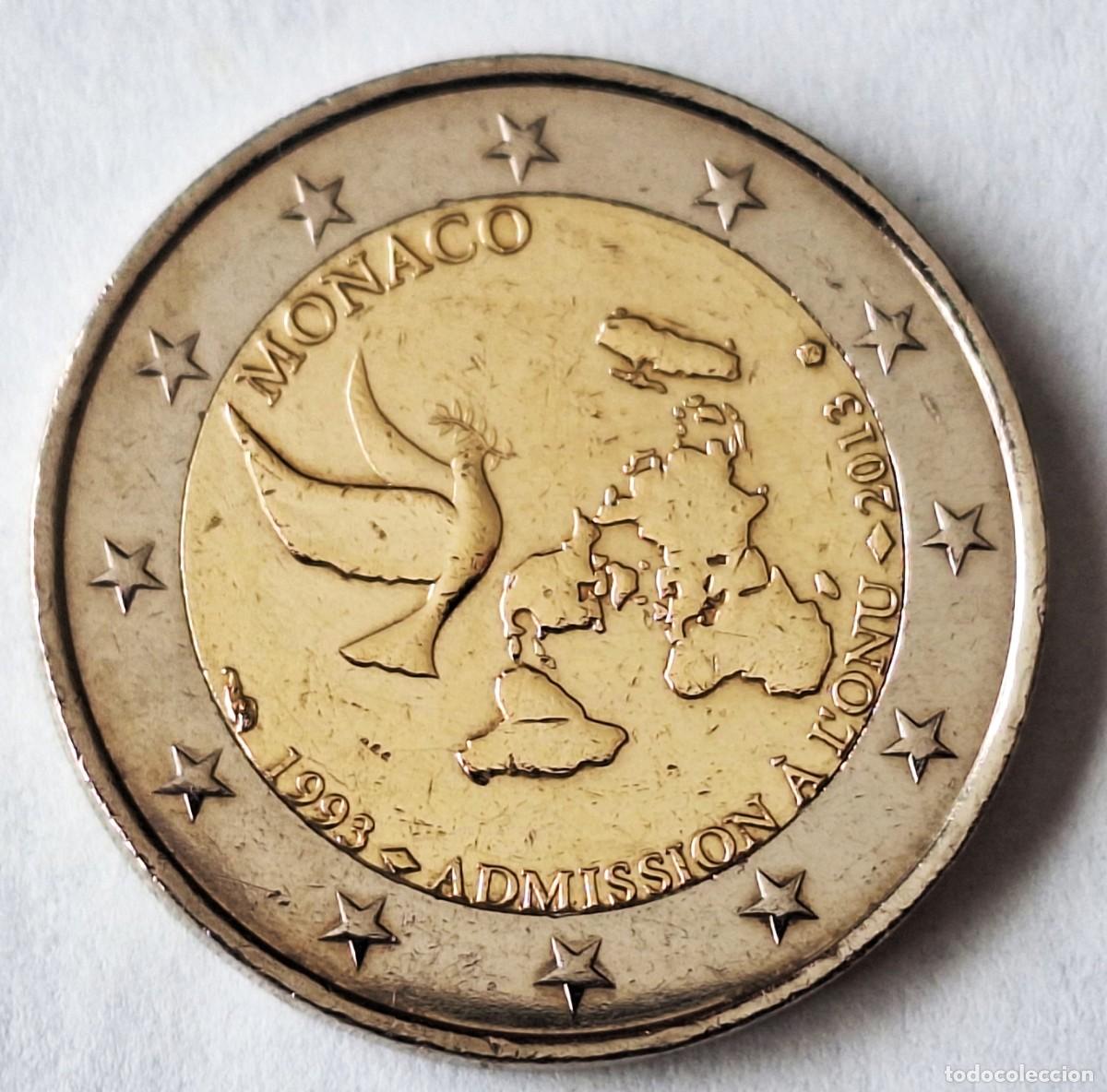 Monedas antiguas de Europa: MONACO - MONEDA DE 2 EUROS CONMEMORATIVA DEL A&Ntilde;O 2023 - 20 A&Ntilde;OS ADMISION EN LA ONUBIEN CONSERVADA