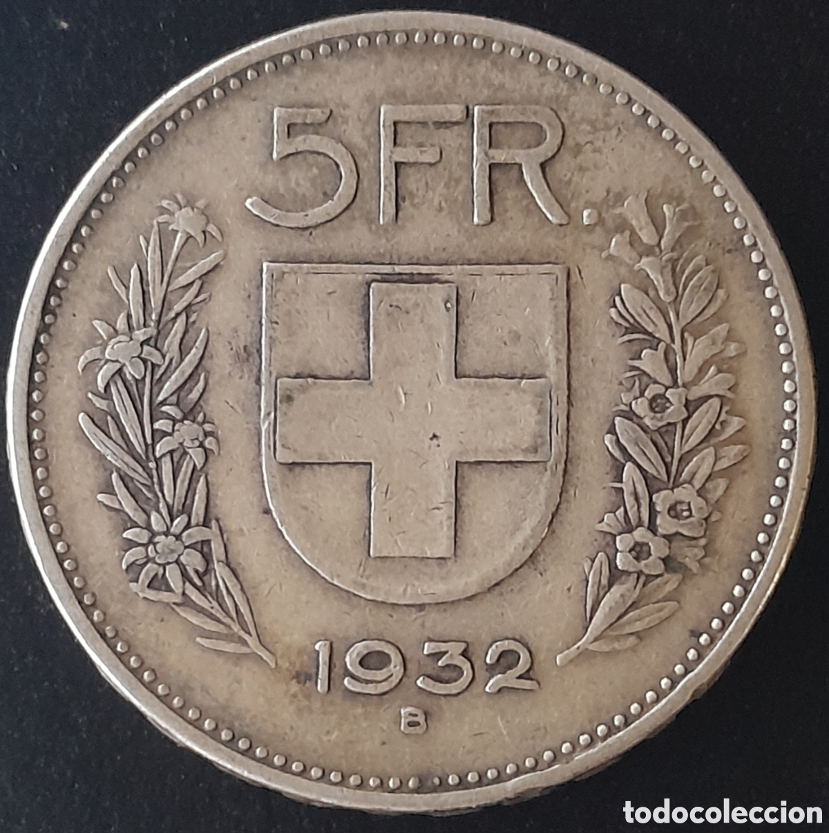 Monedas antiguas de Europa: Suiza 1932, 5 francos plata