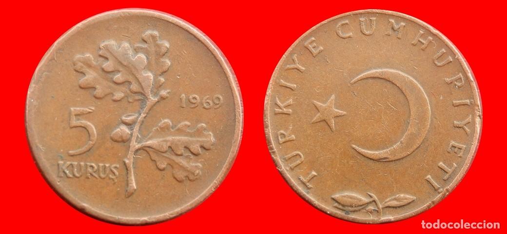 Monedas antiguas de Europa: 5 KURUS 1969 TURQUIA-156354