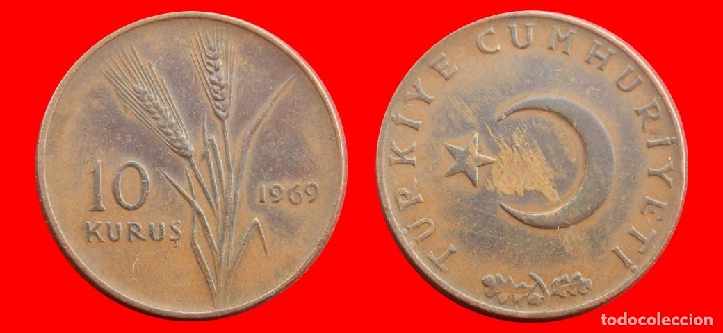 Monedas antiguas de Europa: 10 KURUS 1969 TURQUIA-156357