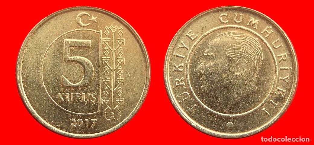 Monedas antiguas de Europa: 5 KURUS 2017 TURQUIA-156366