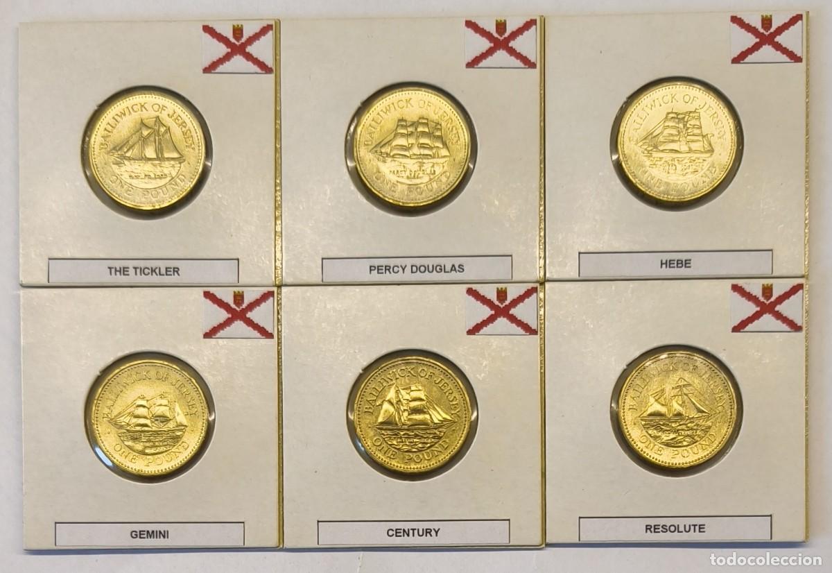 Monedas antiguas de Europa: Jersey. 6x1 Libra conmemorativas de la Construcci&oacute;n Naval en Jersey. S/C.