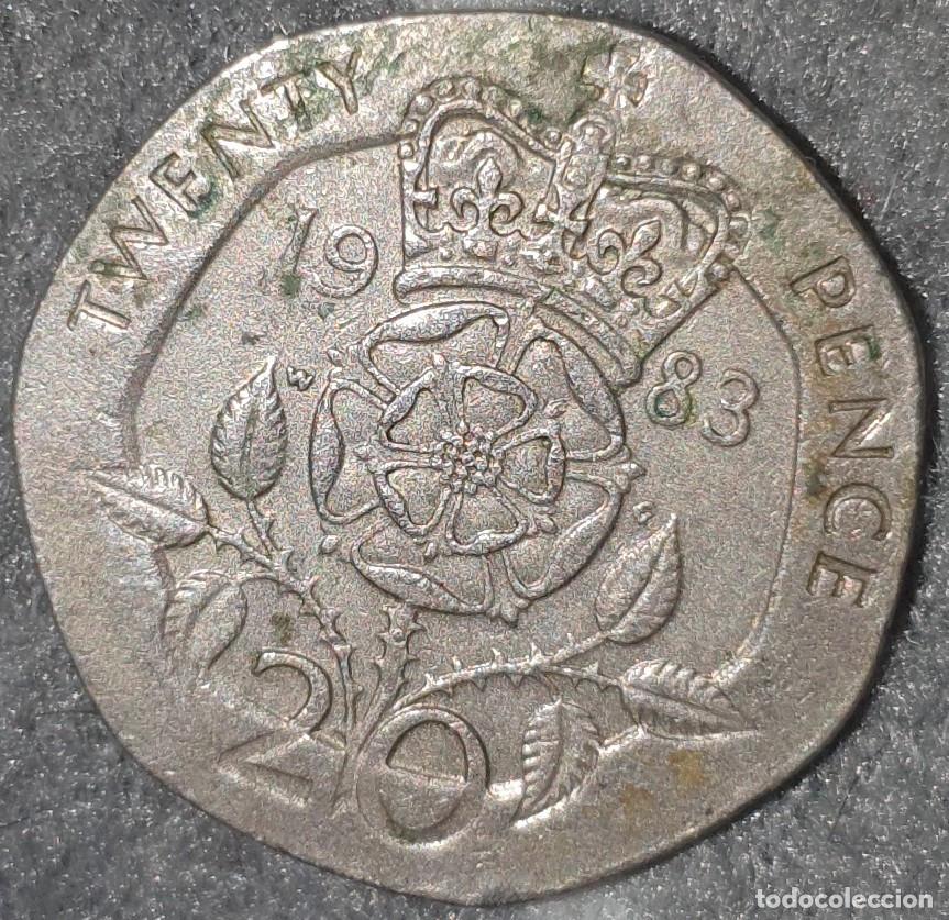 Monedas antiguas de Europa: UK 20 Pence 1983 &ndash; Queen Elizabeth II &ndash; British Coin