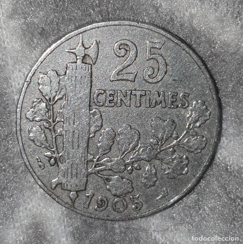 Monedas antiguas de Europa: Fran&ccedil;a 25 Centimes 1905 &ndash; R&eacute;publique Fran&ccedil;aise &ndash; Moeda Antiga