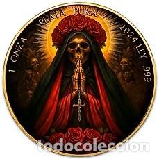 Moedas antigas da Europa: 1 Onza Plata Santa Muerte 2024 Ley .999