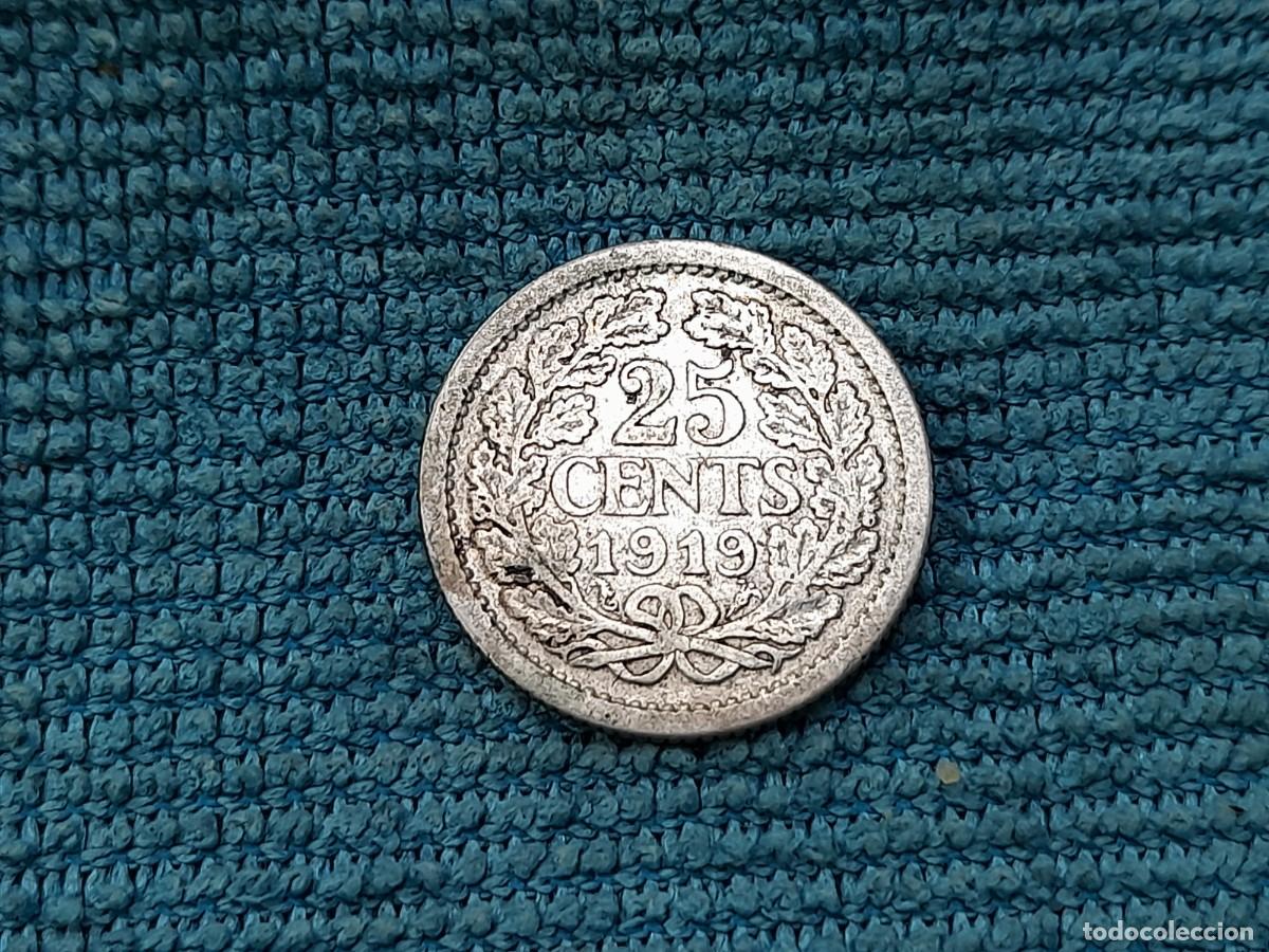 Monedas antiguas de Europa: Paises Bajos, 25 Cents 1919