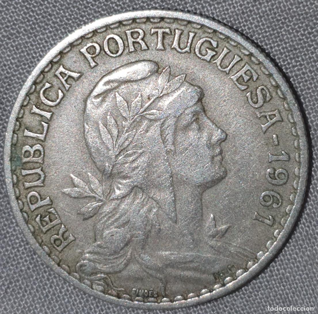 Monedas antiguas de Europa: Portugal 1 Escudo 1961 &ndash; Rep&uacute;blica Portuguesa &ndash; Moeda Antiga