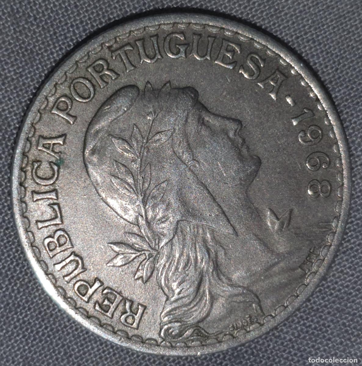 Monedas antiguas de Europa: Portugal 1 Escudo 1968 &ndash; &Uacute;ltimo Ano da S&eacute;rie &ndash; Rep&uacute;blica