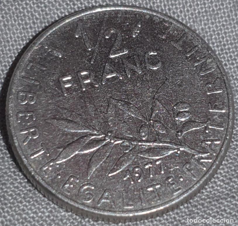 Monedas antiguas de Europa: Fran&ccedil;a 1 Franc 1977 &ndash; La Semeuse &ndash; Rep&uacute;blica Francesa