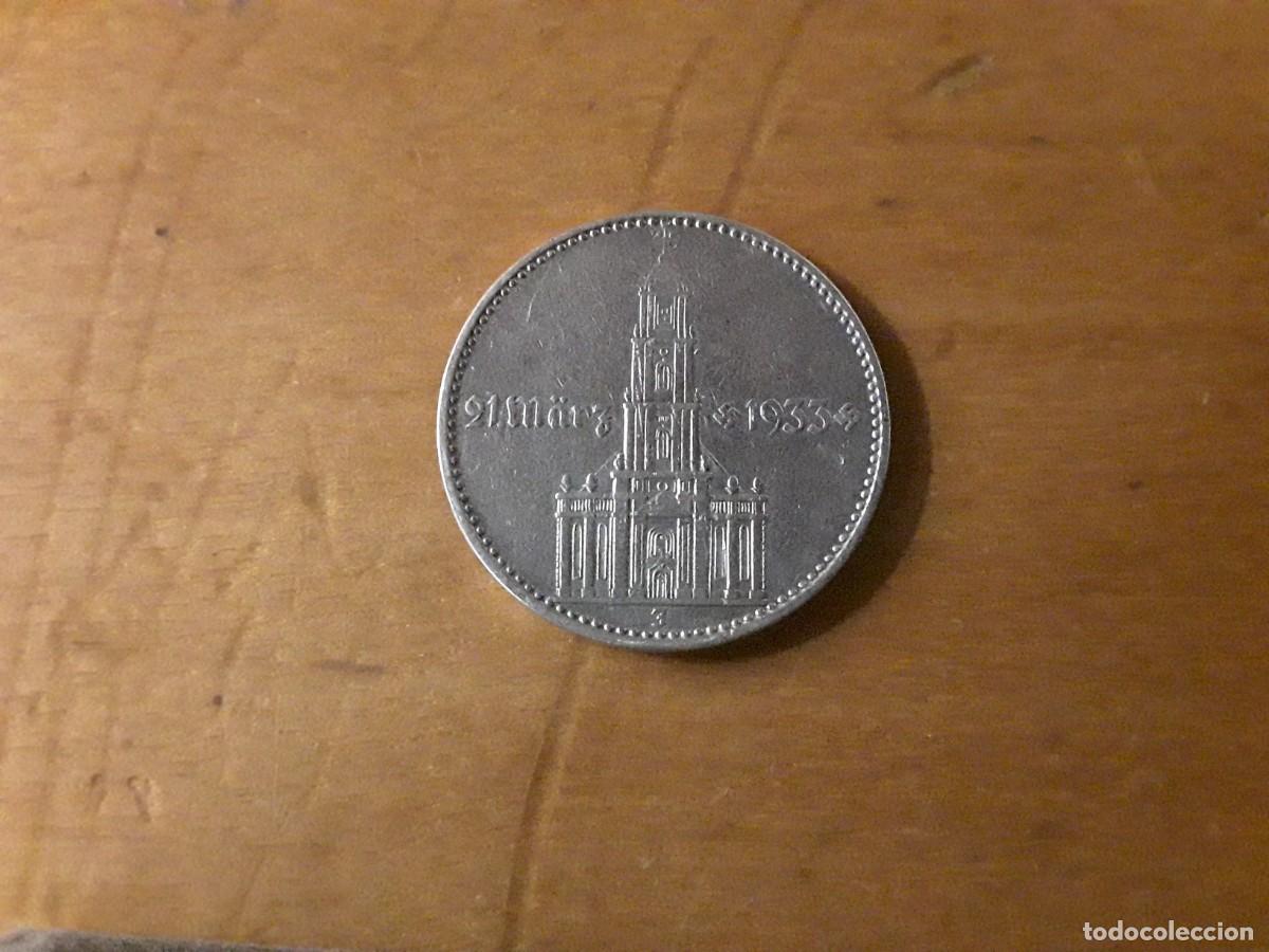 Monnaies anciennes de Europe: ALEMANIA III REICH - 2 REICHSMARK DE PLATA A&Ntilde;O 1934 J. LEYENDA 21 MARZ 1933.