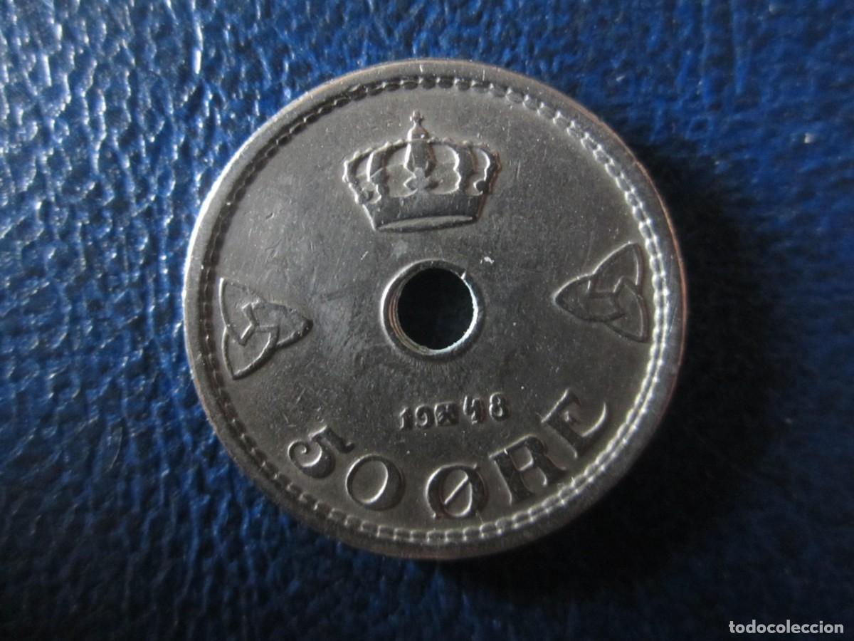 Monedas antiguas de Europa: Noruega 50 ore 1948 .