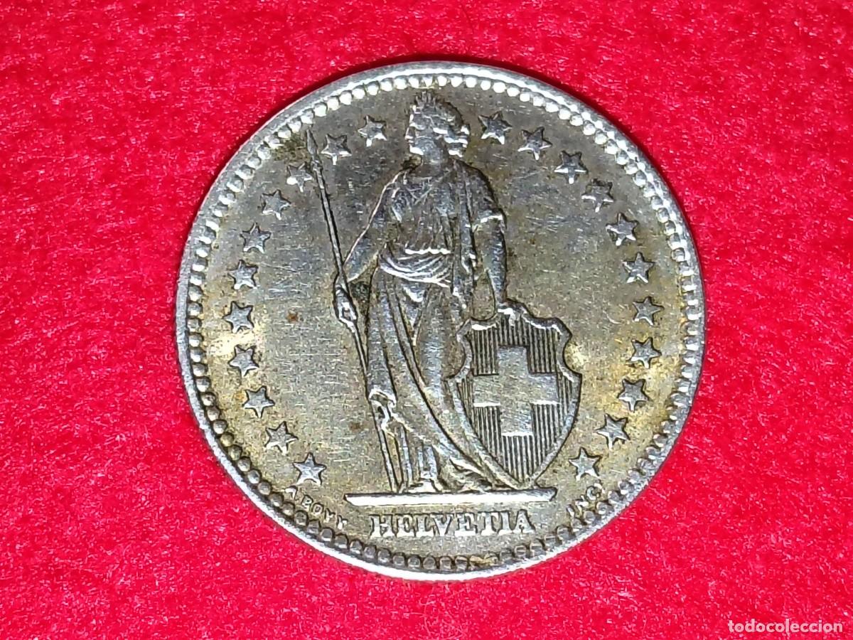 Old Coins of Europe: MONEDA PLATA SUIZA FEDERACION HELVETICA 2 Franco 1961, KM-21, Calidad XF