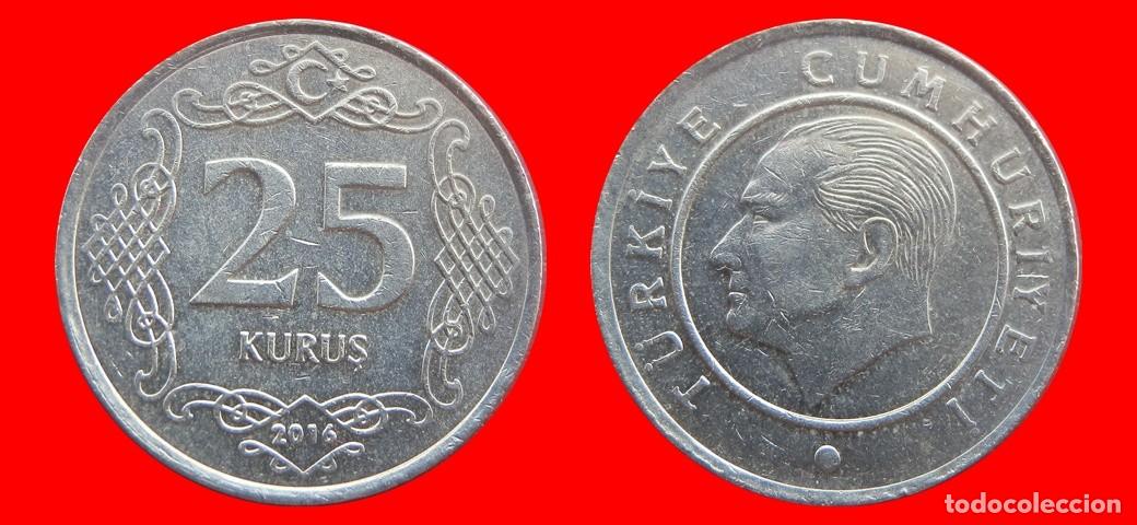 Monedas antiguas de Europa: 25 KURUS 2016 TURQUIA-156375