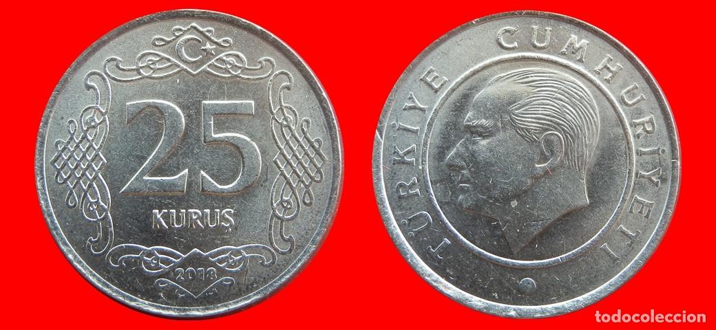 Monedas antiguas de Europa: 25 KURUS 2018 TURQUIA-156376