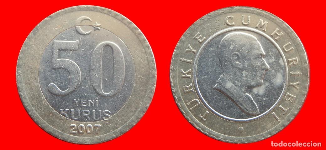 Monedas antiguas de Europa: 50 KURUS 2007 TURQUIA-156379