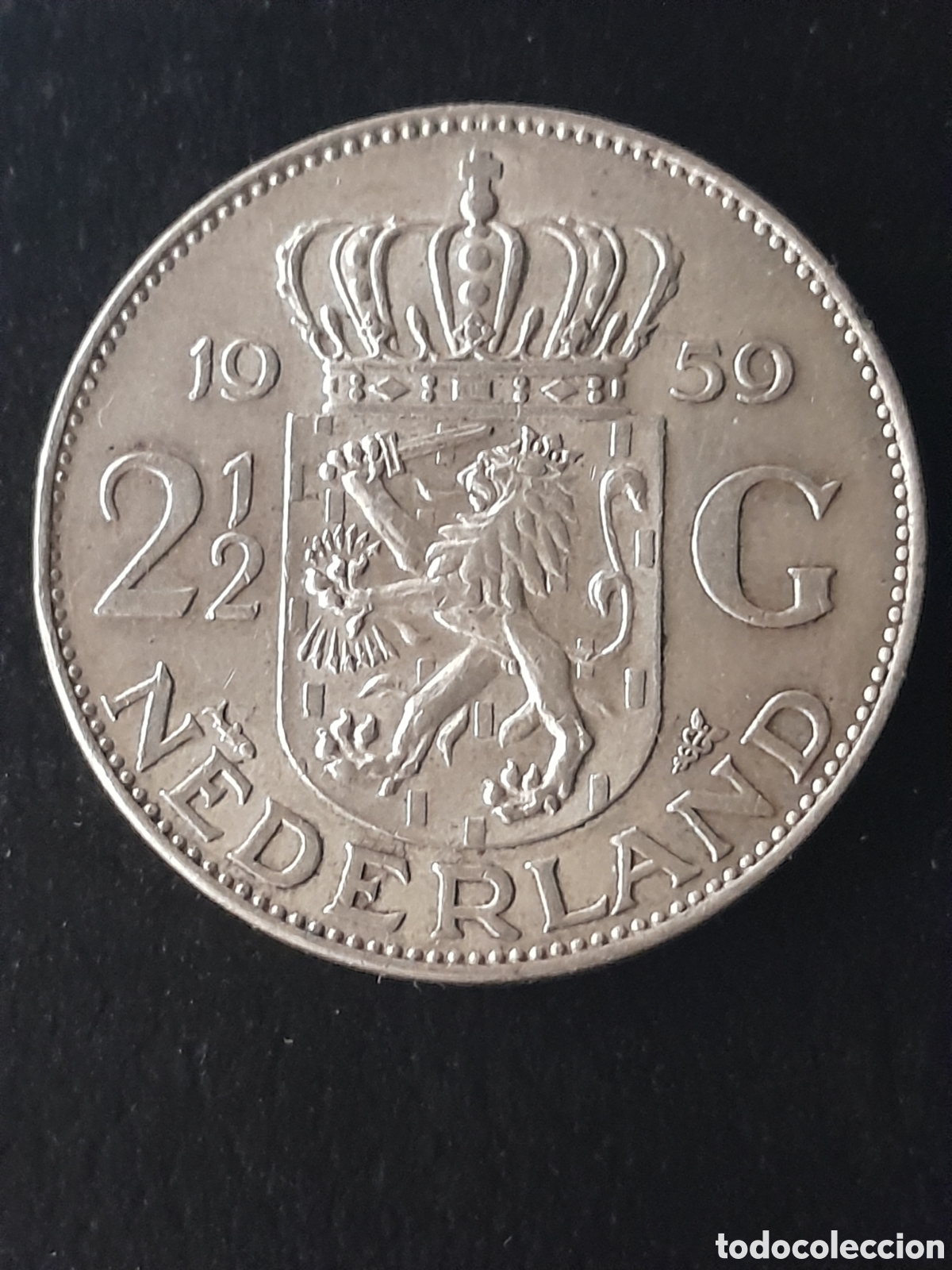 Old Coins of Europe: Paises bajos, 2 1/2 gulden 1959 moneda plata