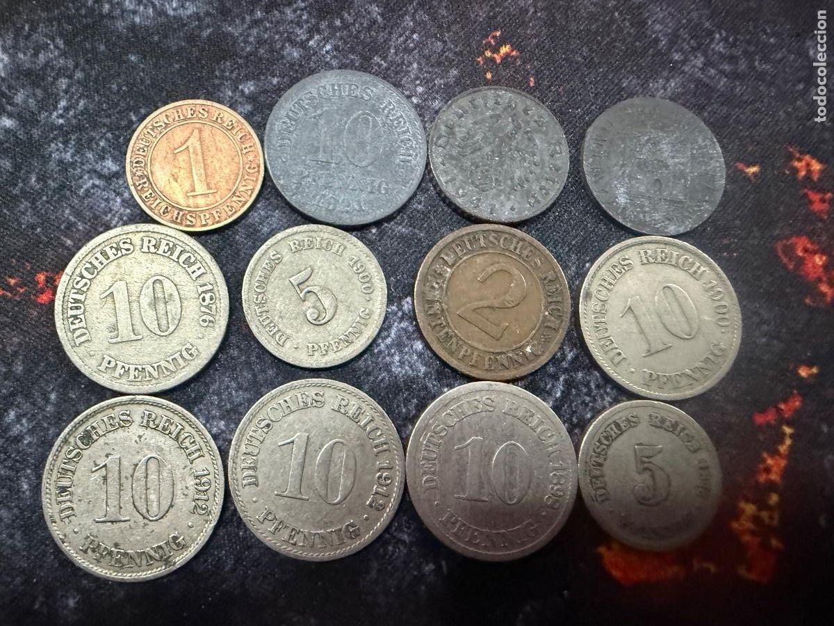 Alte M&uuml;nzen aus Europa: 39.- LOTE 12 MONEDAS ALEMANIA IMPERIAL 1876&ndash;1918 PFENNIG ANTIGUOS &middot; COLECCI&Oacute;N HIST&Oacute;RICA