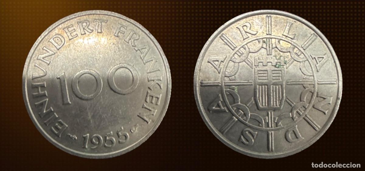 Old Coins of Europe: Sarre 100 francos &middot; 1955