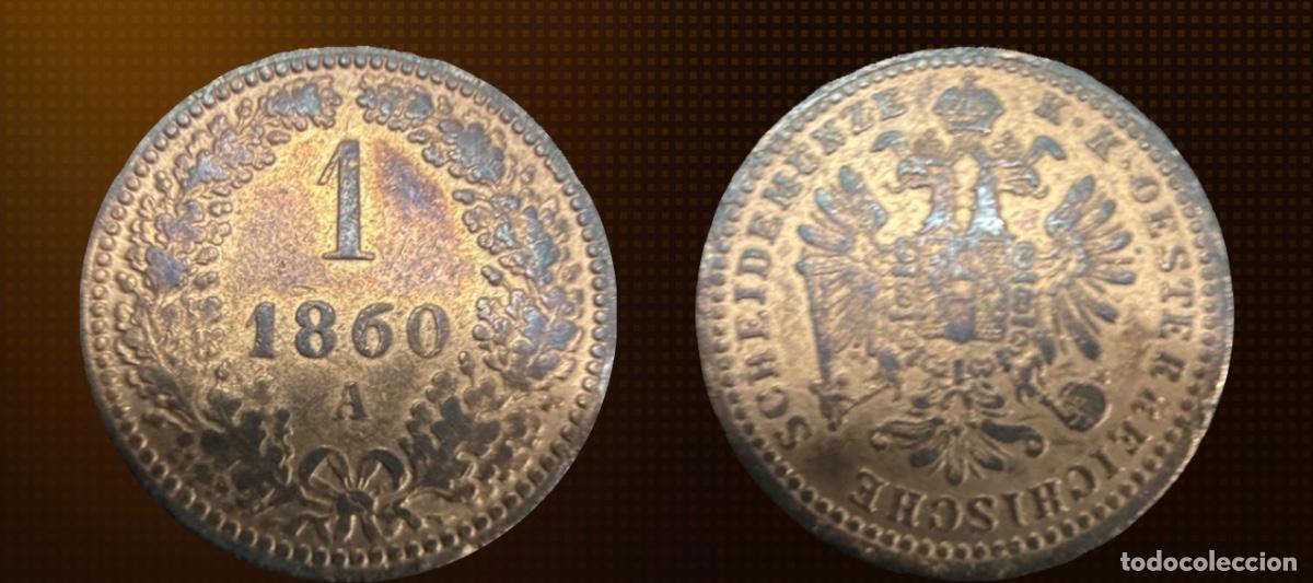 Alte M&uuml;nzen aus Europa: Austria 1 kreuzer &middot; 1860-A